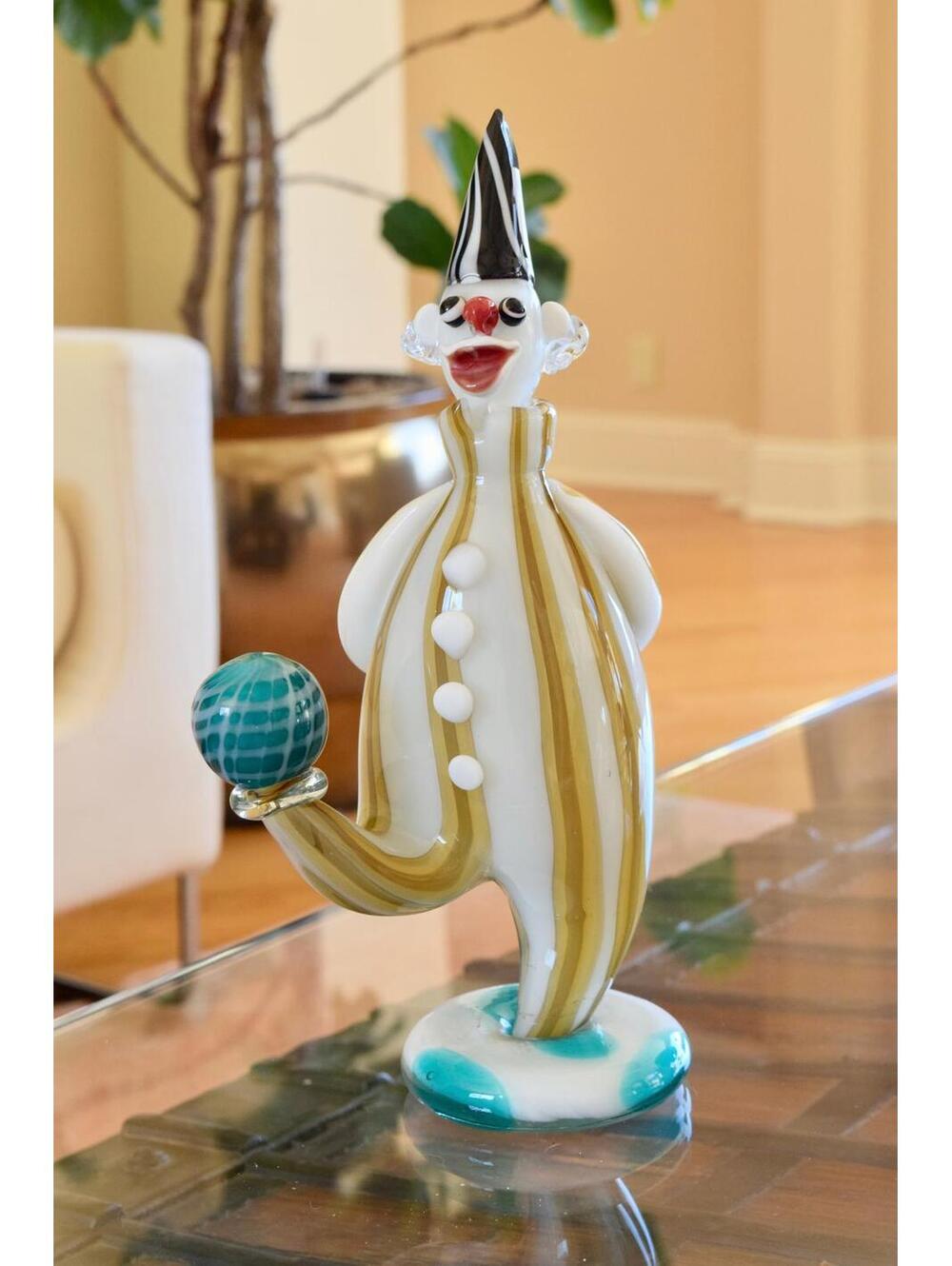 Italian Murano Clown Glass Decanter